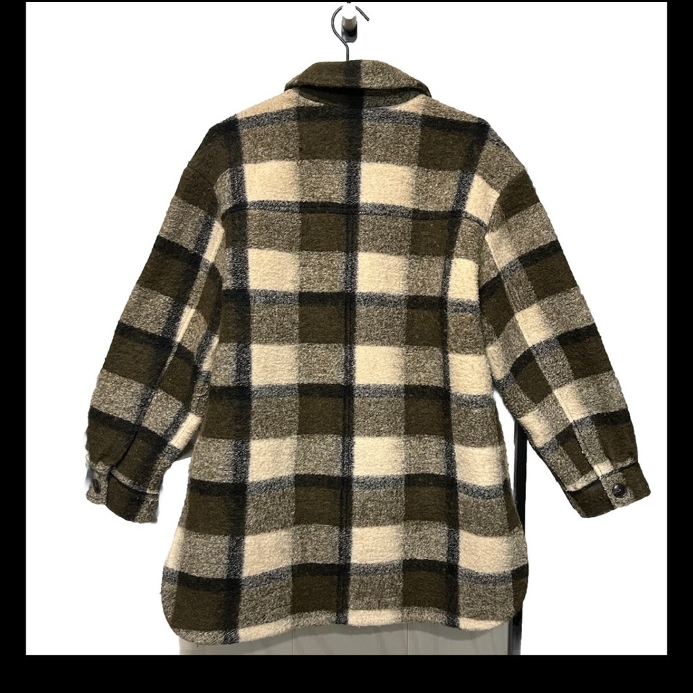 Madewell Belrose Shirt-Jacket In Marian Plaid Oversized Plaid Wool blend Size M - Picture 3 of 13